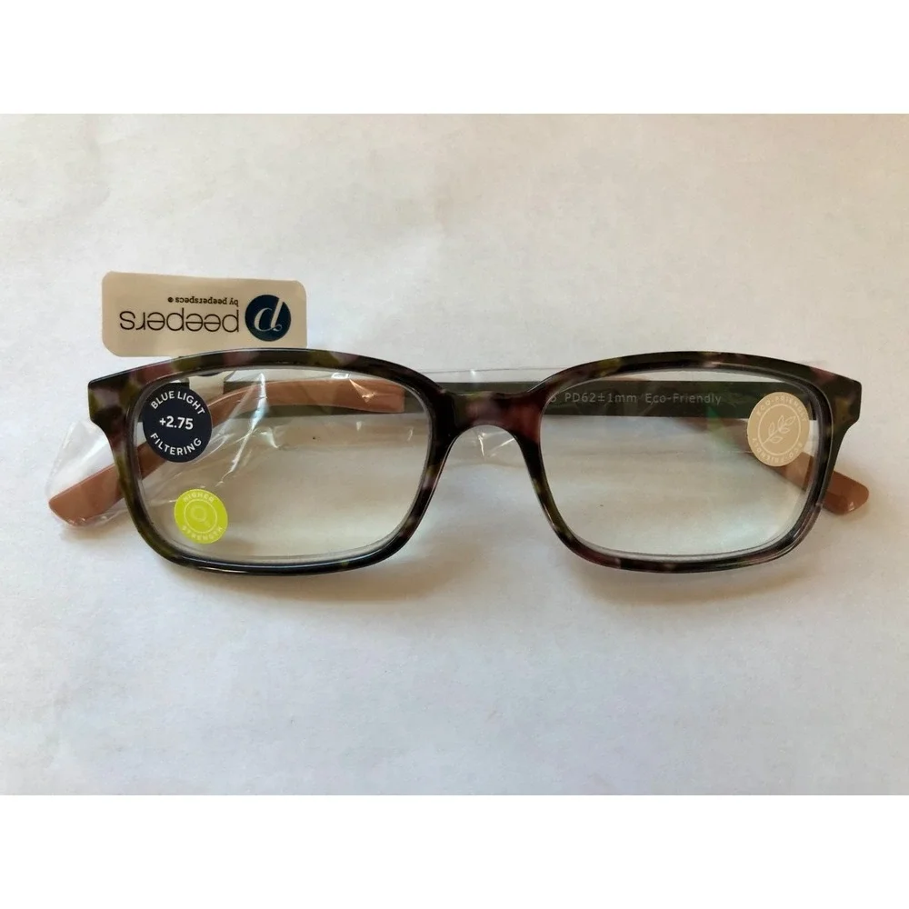 NEW MEMPHIS OLIVE BOTANICA PEEPERS BLUE‎ LiGHT READING GLASSES +2.75